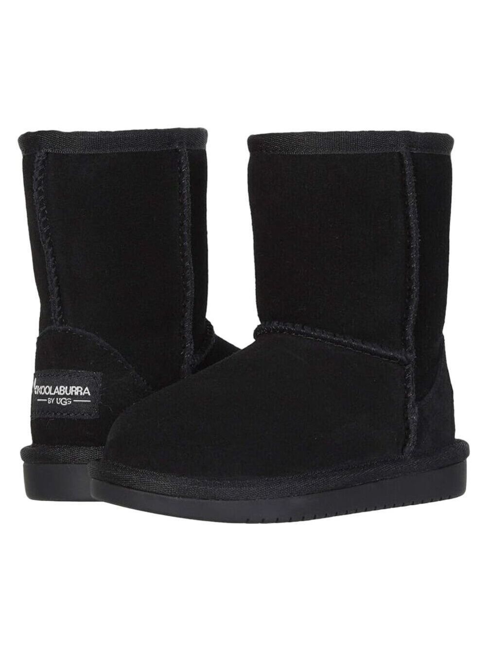 Koolaburra by UGG Kids Girl Black Fur Lined Short Boots Size 13